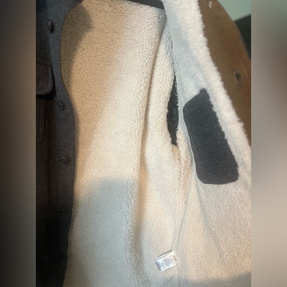 Jachs New York Men's Grey Sherpa Lined Wool Blend Shirt Jacket 
Size L - Picture 11 of 16